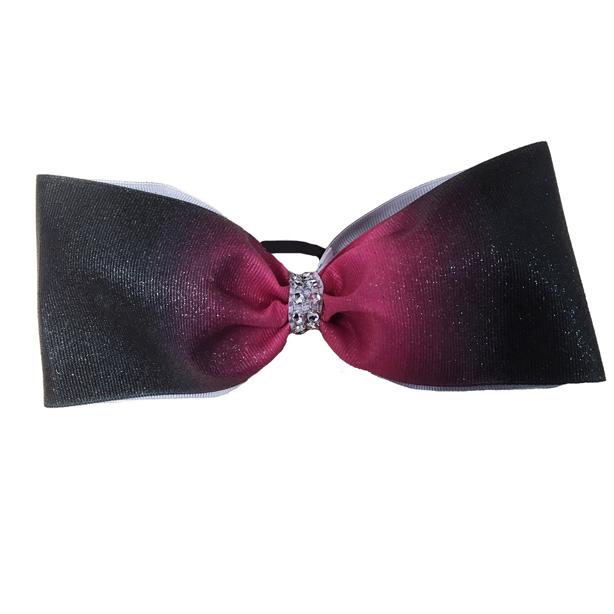 3" Tuxedo 2 Color Fade Shimmer Ribbon Bow - No Tails (HBTCF)