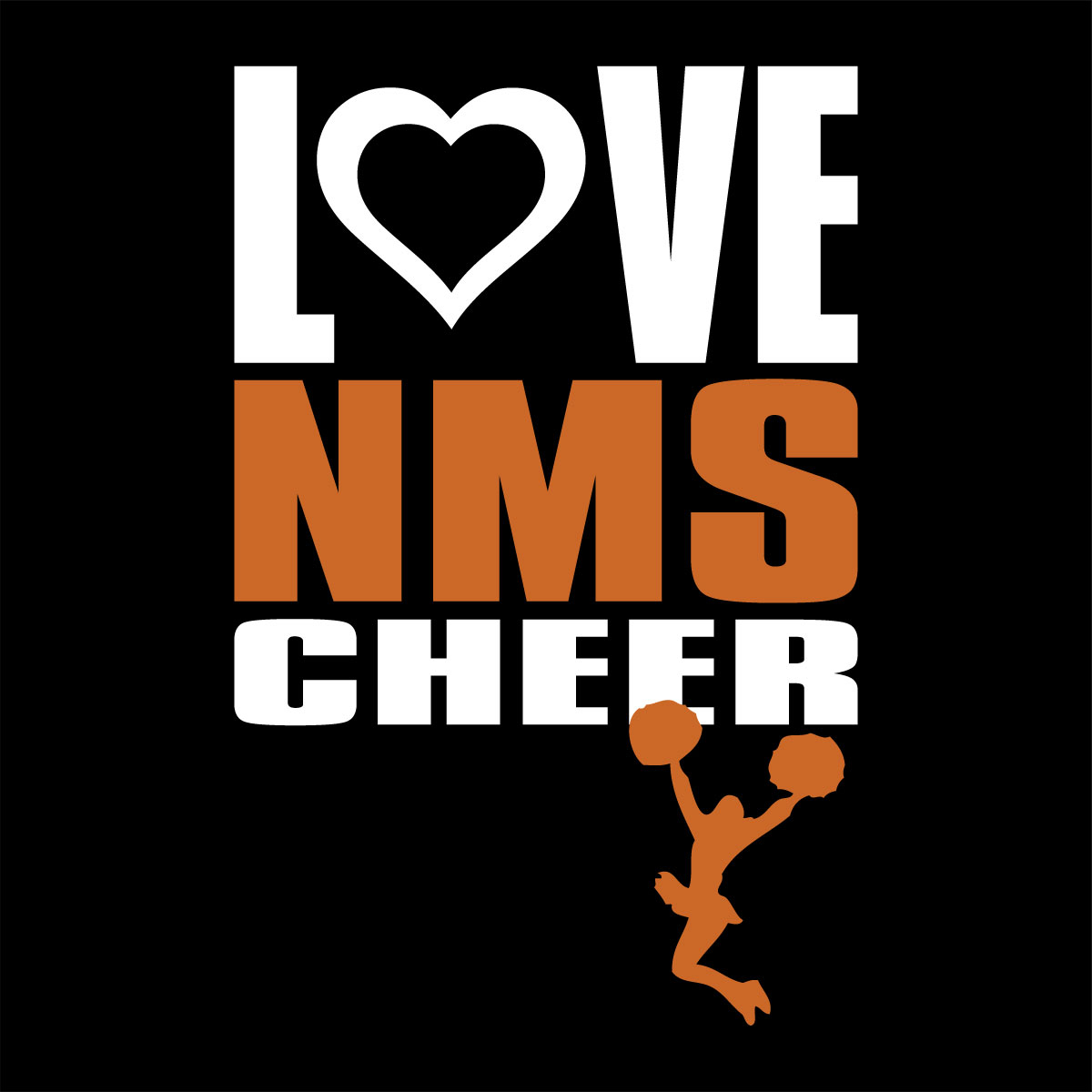 2 Color Stacked Love Cheerleading (CTND84)