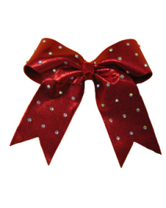 Large Custom Specialty Material Bow with Rhinestone Overlay