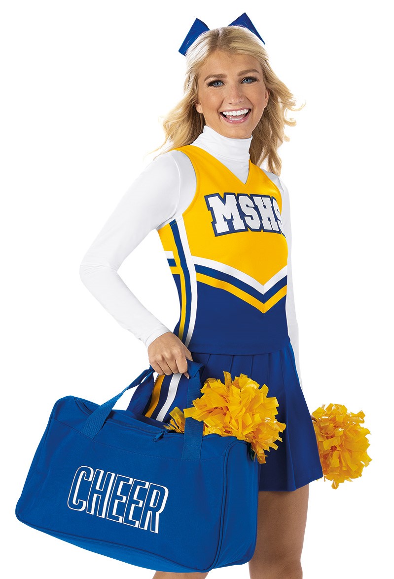 Personalized Cheerleader Blue Uniform Ornament- Female, African American